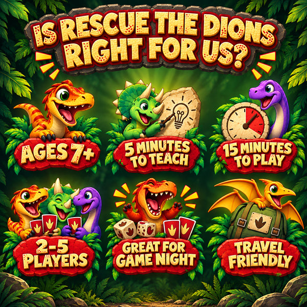 RESCUE THE DINOS! A roarsome fun card game for 2-5 players, Aged 7+