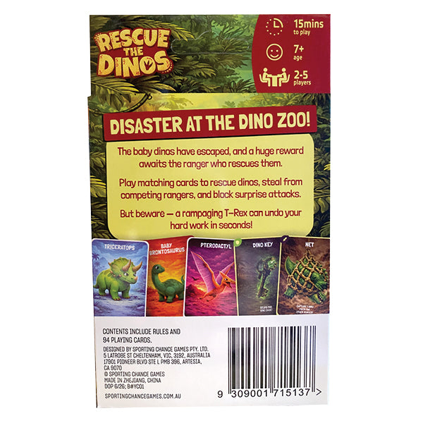 RESCUE THE DINOS! A roarsome fun card game for 2-5 players, Aged 7+