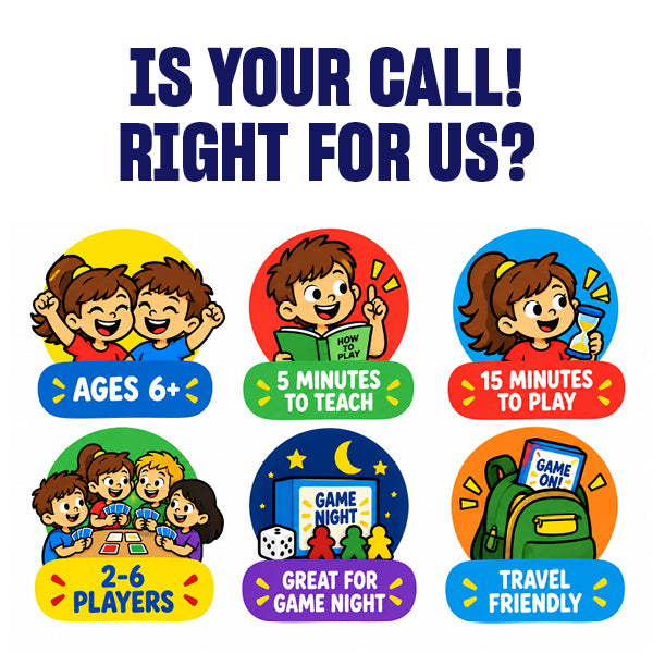 YOUR CALL! Pick a card and pass control! Family-friendly card game for ages 6+, 2-6 players